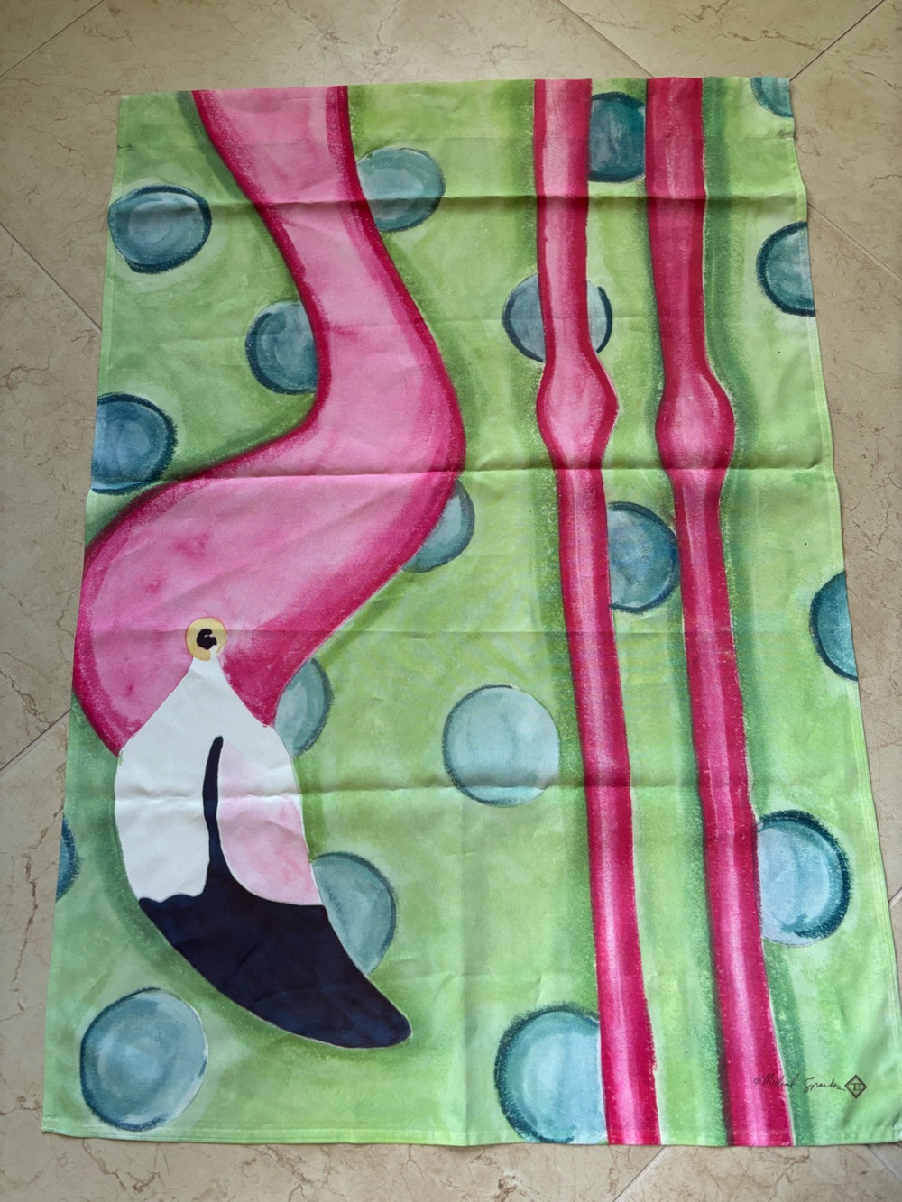 Pink Flamingo Flag, double sided